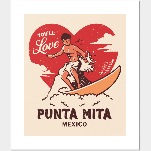 Vintage Surfing You'll Love Punta Mita, Mexico // Retro Surfer's Paradise Wall Art by Now Boarding